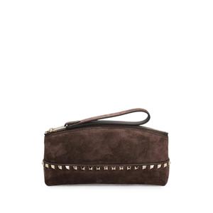 Замшевый клатч с декором Rockstud