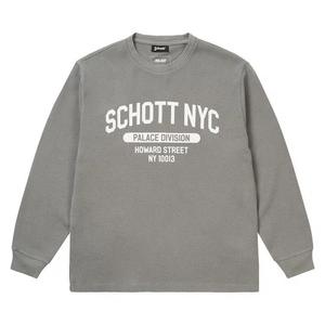 Футболки с длинным рукавом Palace x Schott Waffle Long-Sleeve 'Grey'