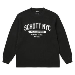 Футболка с длинным рукавом Palace x Schott Waffle Long-Sleeve 'Black'
