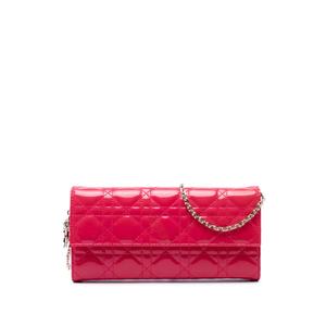 Лакированная сумка через плечо Cannage Lady Dior Wallet on Chain (2014 год)