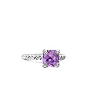 Серебряное кольцо Chatelaine с аметистом и бриллиантами (8 мм)