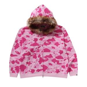 Толстовки на молнии BAPE x Cactus Jack x Don Toliver Faux Fur Shark Zip Hoodie 'Pink'