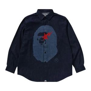 Рубашки на пуговицах BAPE Sta Ape Head Relaxed Fit Denim Long-Sleeve Shirt 'Blue/Indigo'
