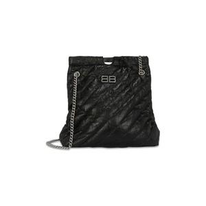 Сумки-тоут Balenciaga Crush Стеганая средняя сумка-тоут 'Black'