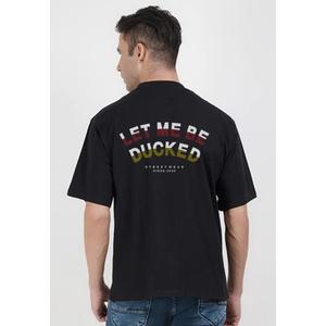 Увеличенная футболка Let Me be Ducked Black Cotton Short Sleeve Regular Fit Tee