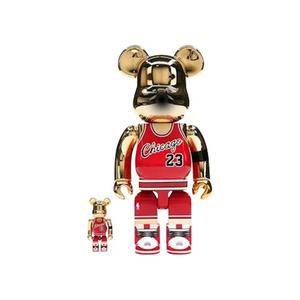 Фигурки BE@RBRICK Michael Jordan 1985 Rookie Jersey 100% & 400% Set 'Gold Chrome'