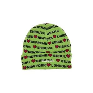 Вязаные шапки Supreme Hearts Beanie 'Lime'