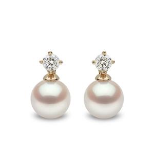 Серьги Diamond Classic из желтого золота с жемчугом