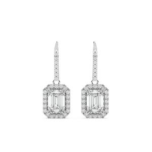 Серьги-подвески из белого золота