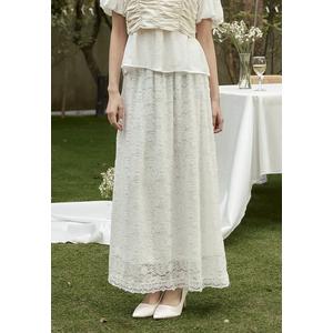 Ажурная кружевная расклешенная юбка макси [CA3075]