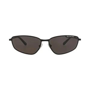 Металлические солнцезащитные очки Balenciaga с квадратной оправой 'Black/Grey'