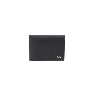 FERRAGAMO Gancini держатель для карт из кожи Nero Black 781793
