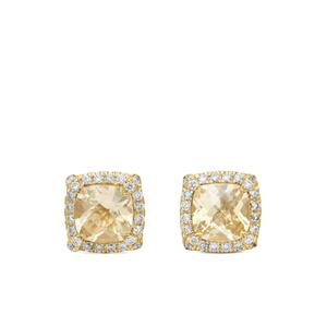 Серьги Petite Chatelaine из желтого золота с цитрином и бриллиантами (5 мм)