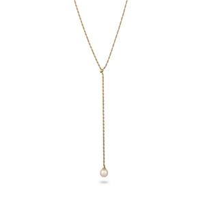 Y-образное ожерелье Swarovski® с жемчугом – позолоченное серебро