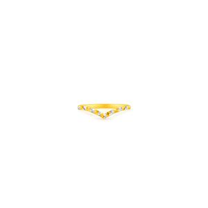 Минималистичное V-образное кольцо 375/9K Gold C87