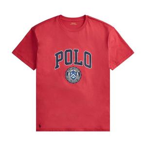 Топы Polo Ralph Lauren Футболка с коротким рукавом из джерси с графическим принтом 'Sunrise Red'