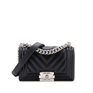 Сумка-клатч Boy Flap Bag из кожи ягненка Chevron, маленький размер, сумка через плечо