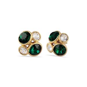 Серьги-гвоздики с кристаллами Swarovski® – серебро с позолотой