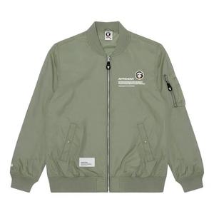Бомберы AAPE Moonface Patch Zip-Up Bomber Jacket 'Хаки/Светлый'