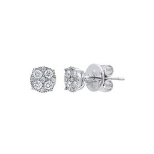 Серьги с бриллиантами LITZ 18K белое золото DE128