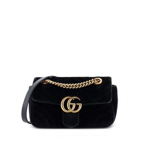 Сумка на плечо GG Marmont Flap Bag Matelasse Velvet размера мини
