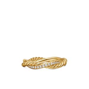 Кольцо Petite Infinity из желтого золота с бриллиантами (4 мм)