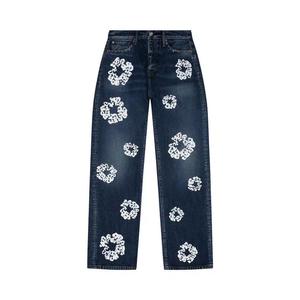 Брюки Denim Tears Baggy Rhinestone Cotton Wreath Denim Pant 'Dark Wash'