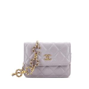 Стеганый мини-клатч Miss Coco Strap Flap with Chain Quilted Caviar