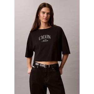 Укороченная футболка-университет с логотипом, свободный крой - Calvin Klein Jeans