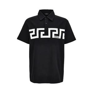Поло Versace с коротким рукавом из хлопка «Черный»