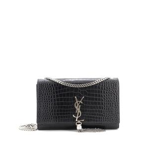 Сумка через плечо Classic Monogram Tassel Crocodile Embossed Leather Medium