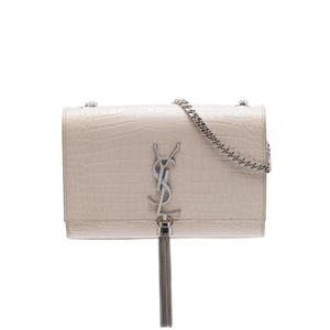 Сумка через плечо Croc Embossed Leather Monogram Kate Tassel среднего размера (2018 год)