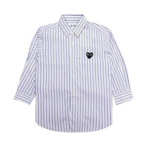 Рубашки на пуговицах Comme des Garçons PLAY Striped Shirt 'White/Blue/Brown'