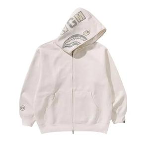 Молнии BAPE Line Camo Quilted Shark Relaxed Fit Full Zip Hoodie 'Слоновая Кость'