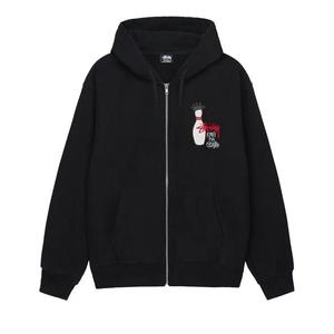 Толстовки на молнии Stussy Kingpin Zip Hoodie 'Black'