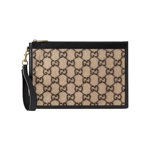 Клатчи Gucci GG Supreme Wool Pouch 'Beige'
