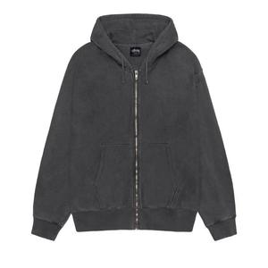 Толстовки на молнии Stussy Pigment Dyed Buana Zip Hoodie 'Black'