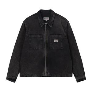Верхняя одежда Рубашка на молнии из мытого холста Stussy 'Черный'