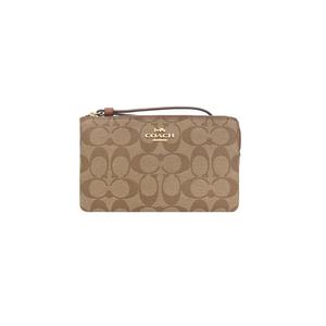 Coach Zip Leather Wallet (6648) - IM/ Хаки /Седло 2