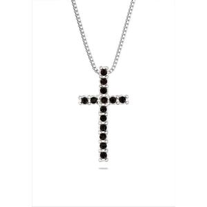 Мужское серебряное колье с крестом Swarovski®