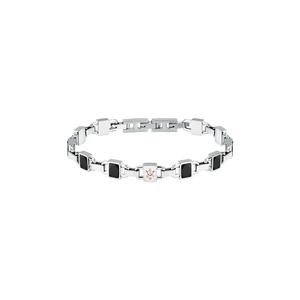 Мужской браслет Maserati Jewels 190+30 мм, нержавеющая сталь, черная керамика, логотип розового золота, JM424ATZ41 (регулируемый)