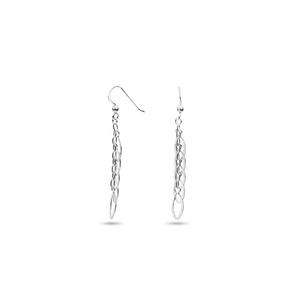 Millennia 2000 Multiple Oval Hook Silver Dangle Earrings с 925 стерлинговым серебром