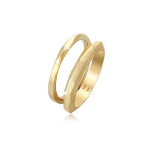 Кольцо Ring Band Duo Basic Twisted Structure Trend Gold Plated