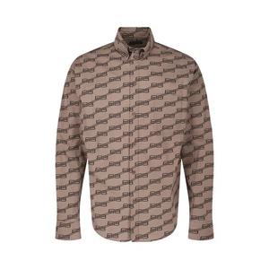 Рубашки на пуговицах Balenciaga Monogram Long-Sleeve Shirt 'Бежевый'