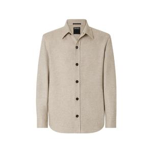 Светло-бежевый overshirt из кашемира и шелка