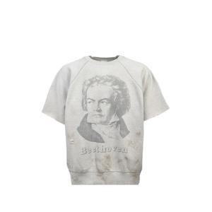 Свитер с графичным принтом и эффектом потертости