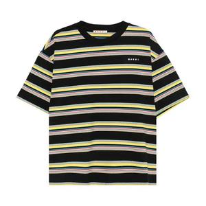 Футболки с коротким рукавом Marni Striped Short-Sleeve T-Shirt «Кислотный»