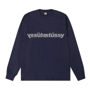 Топы Stussy Mirror Длинный рукав Футболка 'Navy'
