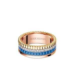 Маленькое золотое кольцо Quatre Blue Edition с бриллиантами