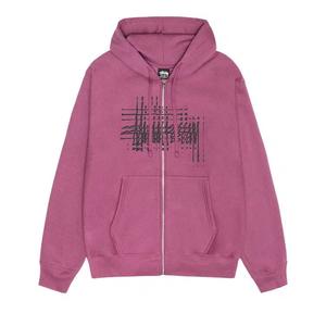 Молнии Stussy Refracted Zip Hoodie 'Ягодный'